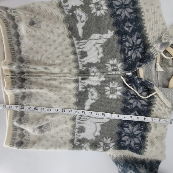 Tejidos Aly marka 100% wool Zip-up lama hoodie lama jacket size Medium - Picture 8 of 13